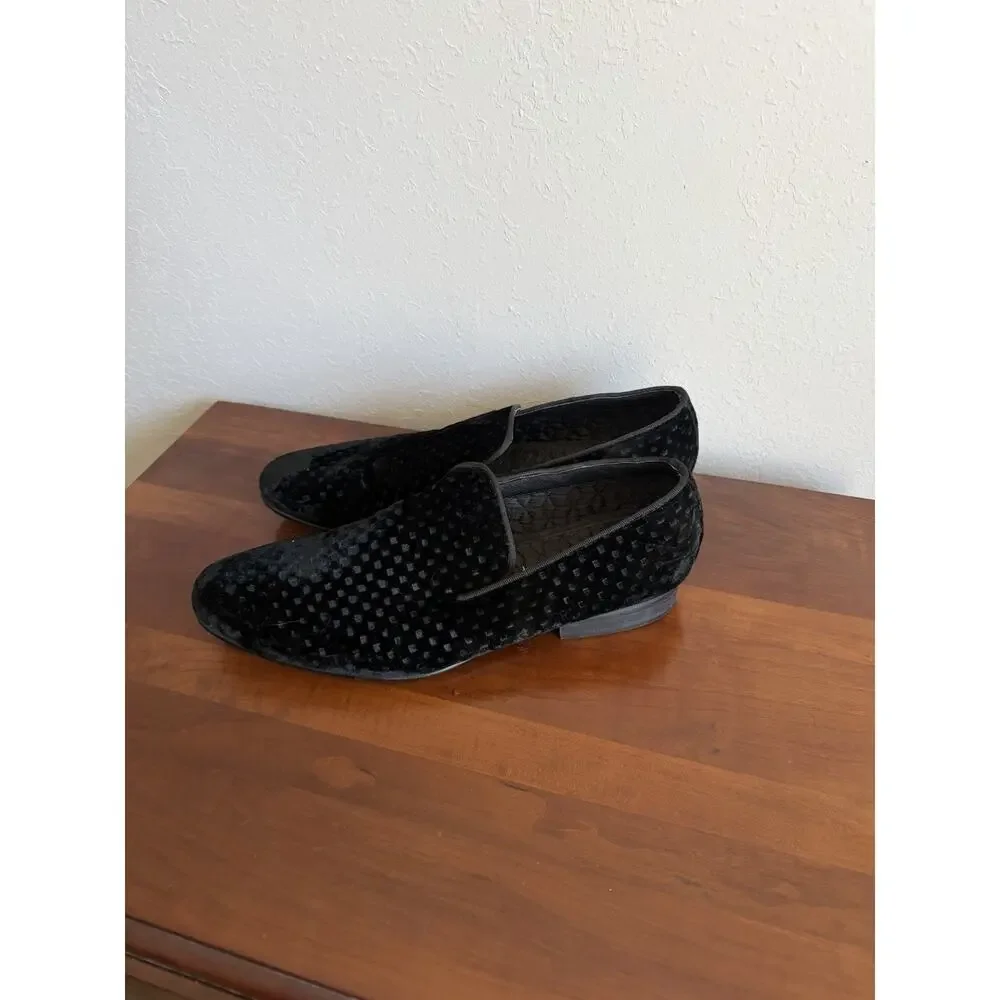 Steve Madden Laight Velvet Slip On Loafers Men Size 8.5 Black 099085 New in Box